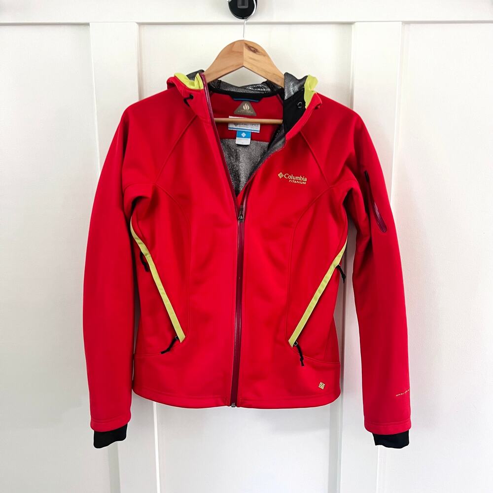 Columbia Omniheat Titanium Red Hooded Zip Jacket Women's Medium